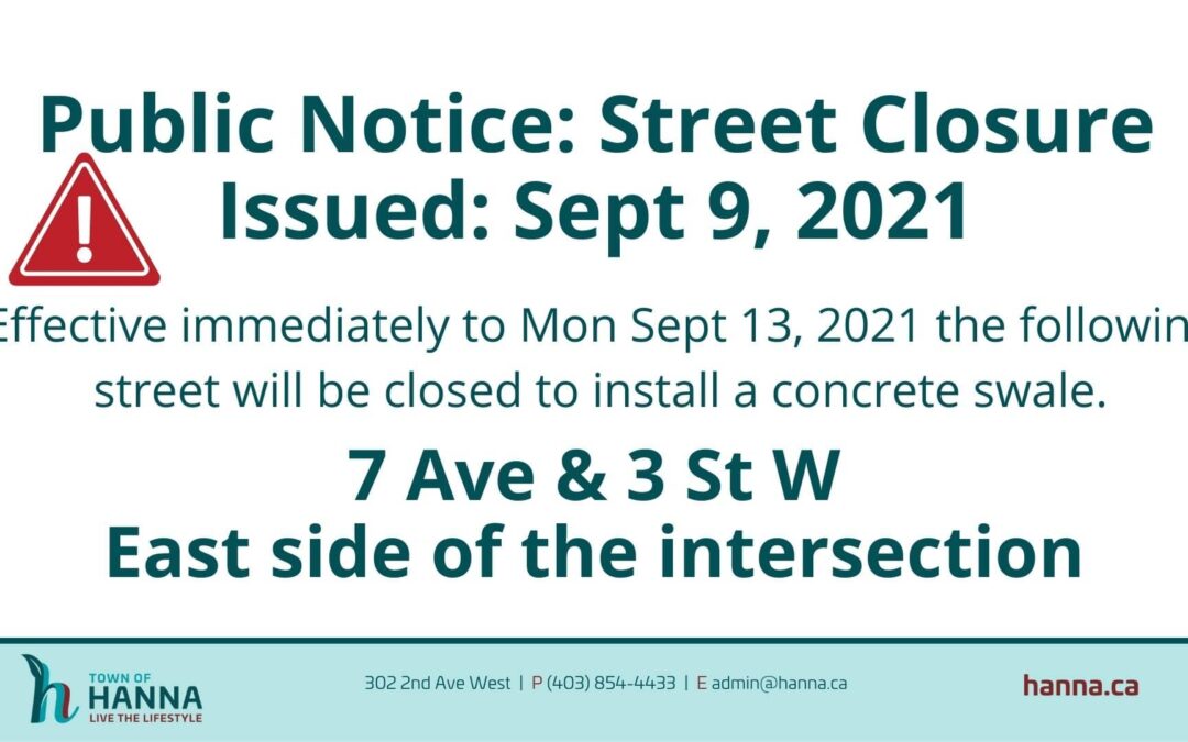 Street Closure Sept 9